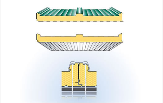 Panel Sandwich de cubierta con tapajuntas